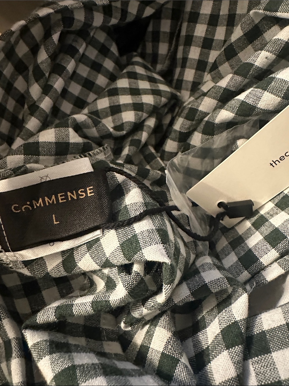 New with Tag! Commense Gingham Halter Maxi Dress in Green and White sz L - Picture 4 of 10
